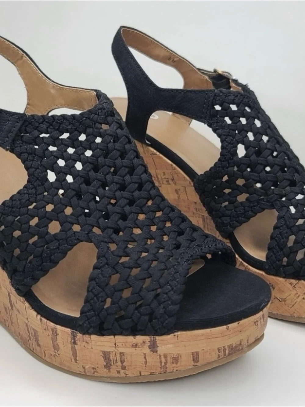 SO Taffy Wedge Sandals, Women’s 7, Black - Picture 3 of 8